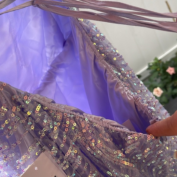 B. Darlin - Juniors' Purple Sequin Prom Gown - Size 15/16 - Picture 11 of 16